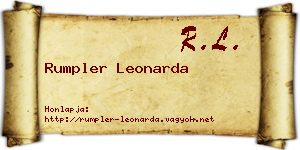 Rumpler Leonarda névjegykártya